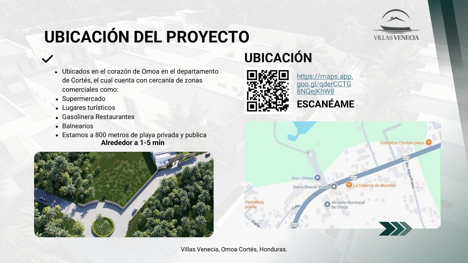 Mapa y ubicación de Villas Venecia en Omoa
